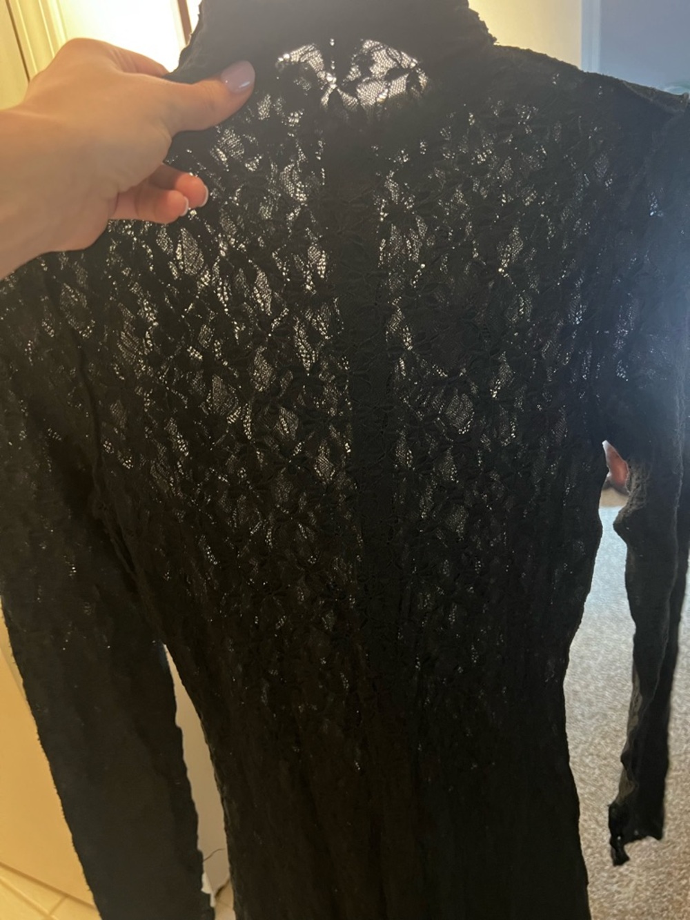 Camila Coelho Black lace long Sleeve Maxi overlay Dress - Picture 7 of 7